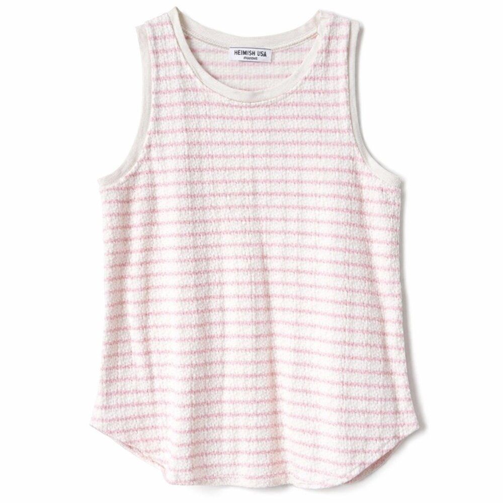 Heimish USA Pink & White Textured Sleeveless Top Size Large